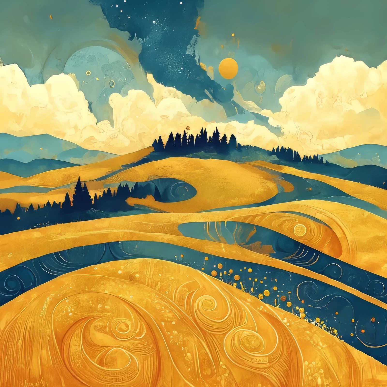 Paysage à l'huile II